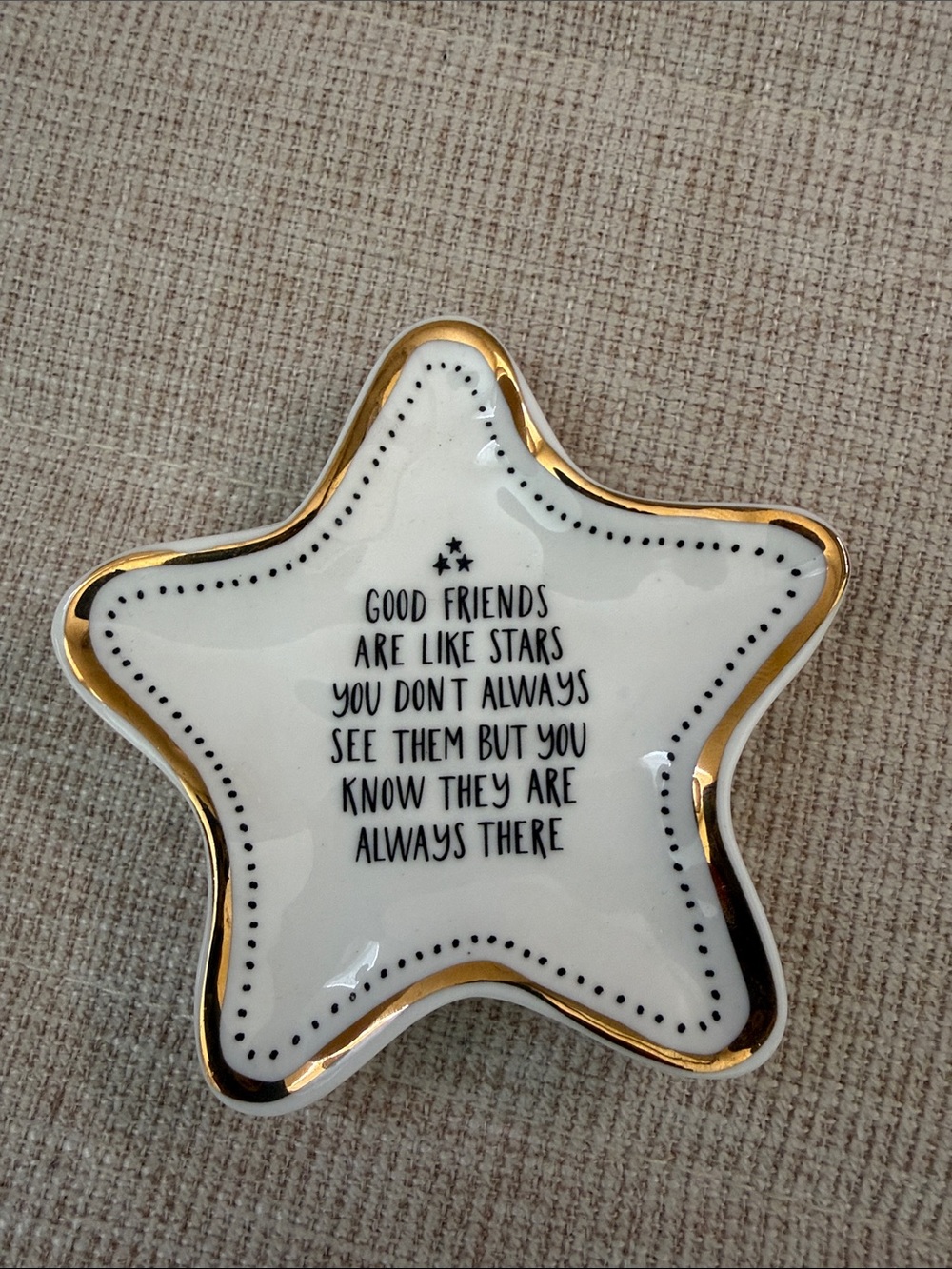 Gold-Trim White Star Tray